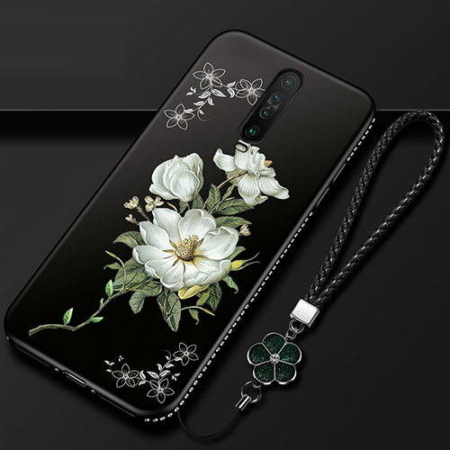 Silicone Candy Rubber Gel Flowers Soft Case Cover for Xiaomi Redmi K30 5G White