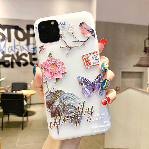 Silicone Candy Rubber Gel Flowers Soft Case Cover H06 for Apple iPhone 11 Pro Mixed