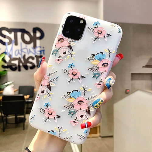Silicone Candy Rubber Gel Flowers Soft Case Cover H11 for Apple iPhone 11 Pro Mixed