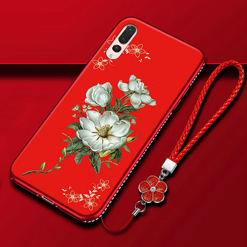 Silicone Candy Rubber Gel Flowers Soft Case Cover K01 for Huawei P20 Pro Colorful