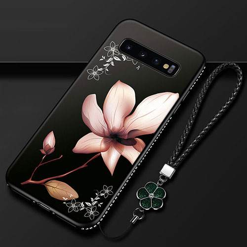 Silicone Candy Rubber Gel Flowers Soft Case Cover K01 for Samsung Galaxy S10 5G Brown