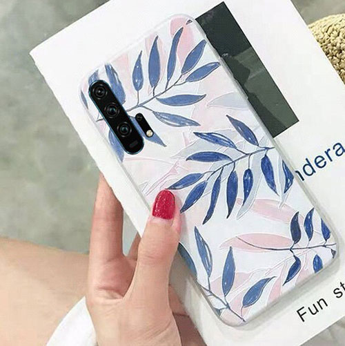 Silicone Candy Rubber Gel Flowers Soft Case Cover K02 for Huawei Honor 20 Pro Gray
