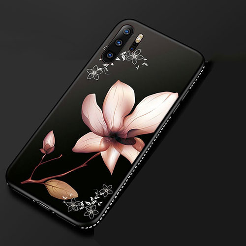 Silicone Candy Rubber Gel Flowers Soft Case Cover S01 for Huawei P30 Pro Pink