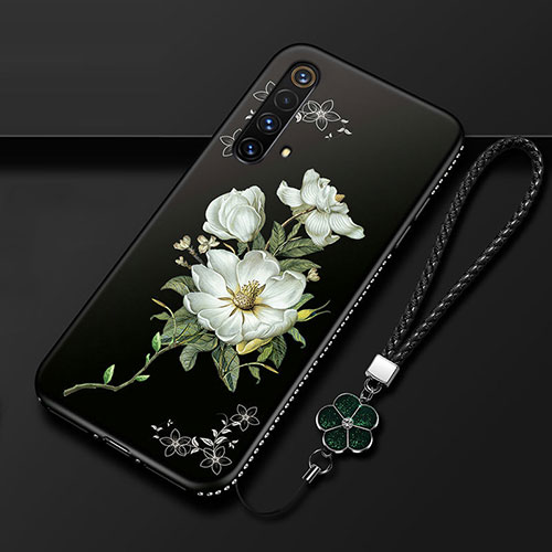 Silicone Candy Rubber Gel Flowers Soft Case Cover S01 for Realme X50 5G White