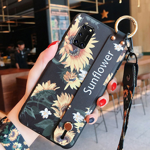 Silicone Candy Rubber Gel Flowers Soft Case Cover S03 for Oppo A92 Orange
