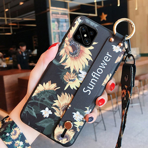 Silicone Candy Rubber Gel Flowers Soft Case Cover S03 for Oppo Reno4 Z 5G Orange