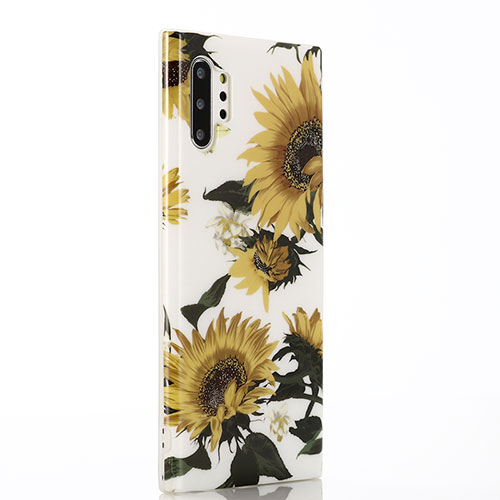 Silicone Candy Rubber Gel Flowers Soft Case Cover S03 for Samsung Galaxy Note 10 Plus 5G Yellow