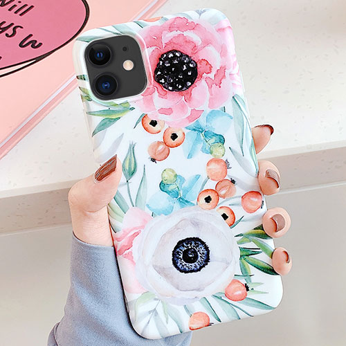 Silicone Candy Rubber Gel Flowers Soft Case Cover S05 for Apple iPhone 11 Mixed