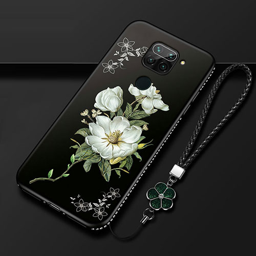 Silicone Candy Rubber Gel Flowers Soft Case Cover S05 for Xiaomi Redmi 10X 4G White