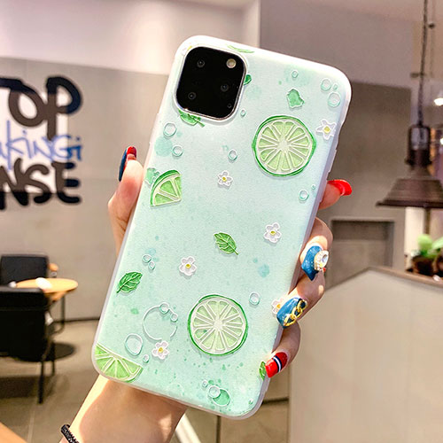 Silicone Candy Rubber Gel Fruit Soft Case Cover C01 for Apple iPhone 11 Pro Max Green