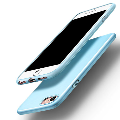 Silicone Candy Rubber Gel Soft Case for Apple iPhone SE3 2022 Sky Blue