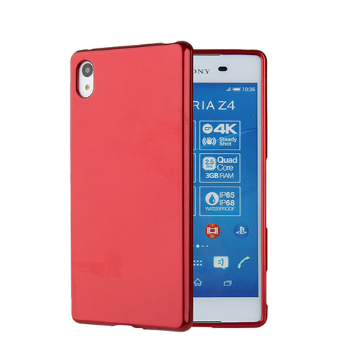 Silicone Candy Rubber Gel Soft Case for Sony Xperia Z3+ Plus Red