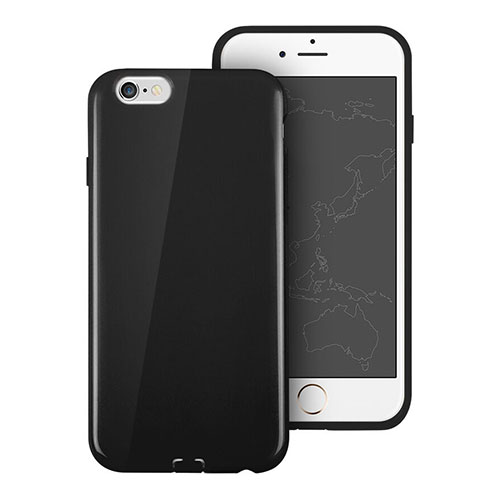 Silicone Candy Rubber Gel Soft Cover for Apple iPhone 6 Black