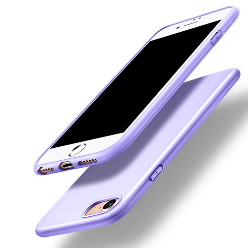 Silicone Candy Rubber Gel Soft Cover for Apple iPhone 8 Purple