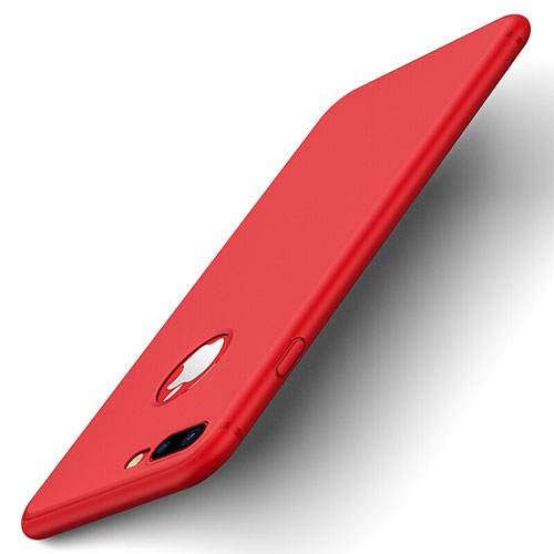 Silicone Candy Rubber Gel Soft Cover With Hole for Apple iPhone 7 Plus Red