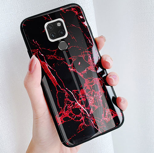 Silicone Candy Rubber Marble Pattern Soft Case for Huawei Mate 20 Red