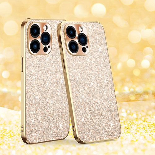 Silicone Candy Rubber TPU Bling-Bling Soft Case Cover AC1 for Apple iPhone 13 Pro Max Gold