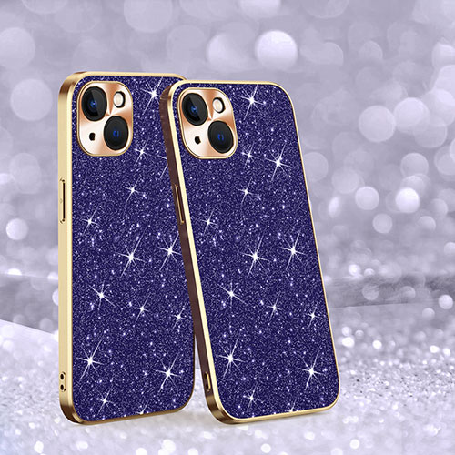 Silicone Candy Rubber TPU Bling-Bling Soft Case Cover AC1 for Apple iPhone 14 Plus Purple