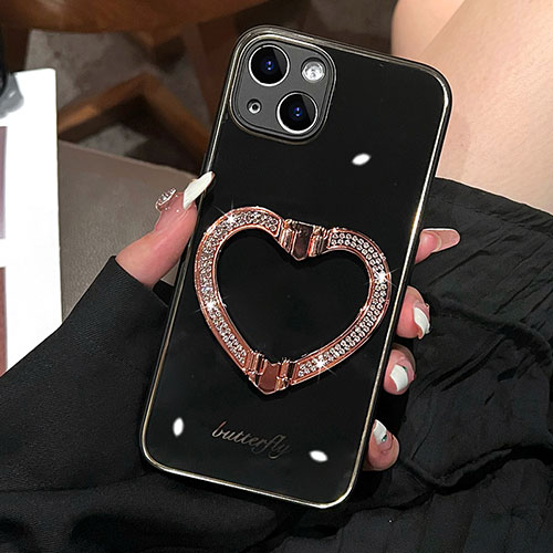 Silicone Candy Rubber TPU Bling-Bling Soft Case Cover JL1 for Apple iPhone 14 Black