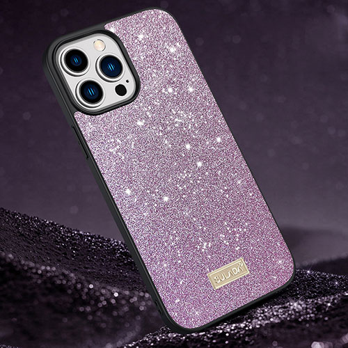 Silicone Candy Rubber TPU Bling-Bling Soft Case Cover LD1 for Apple iPhone 13 Pro Max Purple