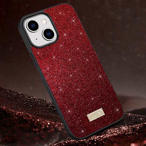Silicone Candy Rubber TPU Bling-Bling Soft Case Cover LD1 for Apple iPhone 14 Red