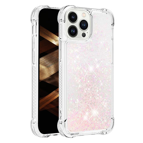Silicone Candy Rubber TPU Bling-Bling Soft Case Cover S01 for Apple iPhone 13 Pro Max Pink