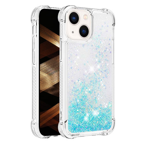 Silicone Candy Rubber TPU Bling-Bling Soft Case Cover S01 for Apple iPhone 13 Sky Blue