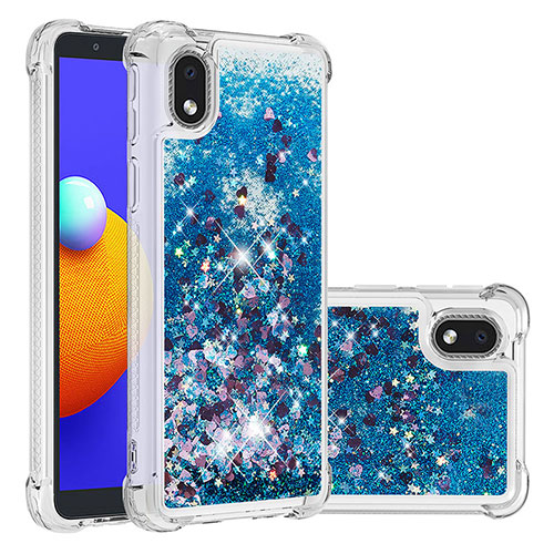 Silicone Candy Rubber TPU Bling-Bling Soft Case Cover S01 for Samsung Galaxy A01 Core Blue