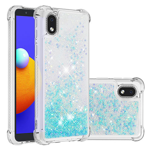 Silicone Candy Rubber TPU Bling-Bling Soft Case Cover S01 for Samsung Galaxy A01 Core Sky Blue
