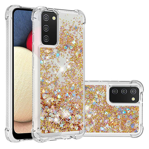 Silicone Candy Rubber TPU Bling-Bling Soft Case Cover S01 for Samsung Galaxy A02s Gold
