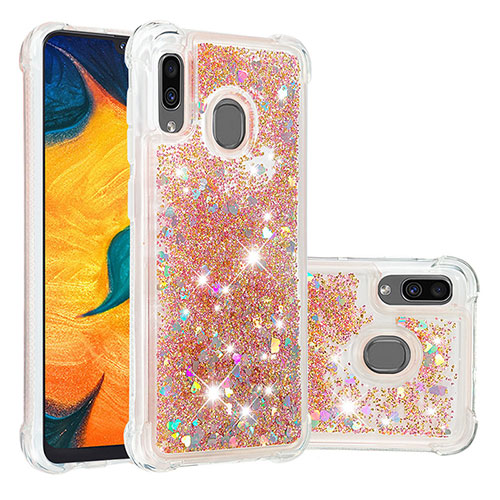 Silicone Candy Rubber TPU Bling-Bling Soft Case Cover S01 for Samsung Galaxy A20 Gold