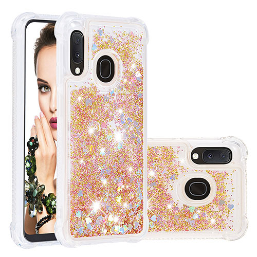 Silicone Candy Rubber TPU Bling-Bling Soft Case Cover S01 for Samsung Galaxy A20e Gold