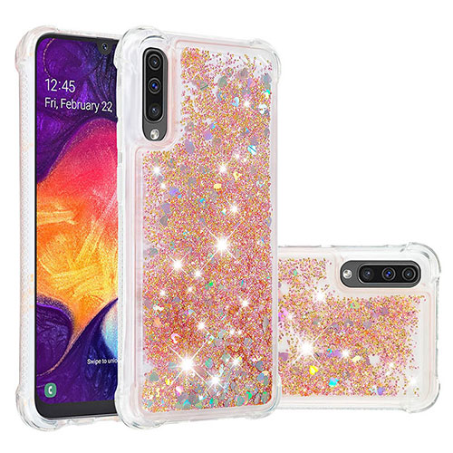 Silicone Candy Rubber TPU Bling-Bling Soft Case Cover S01 for Samsung Galaxy A50S Gold