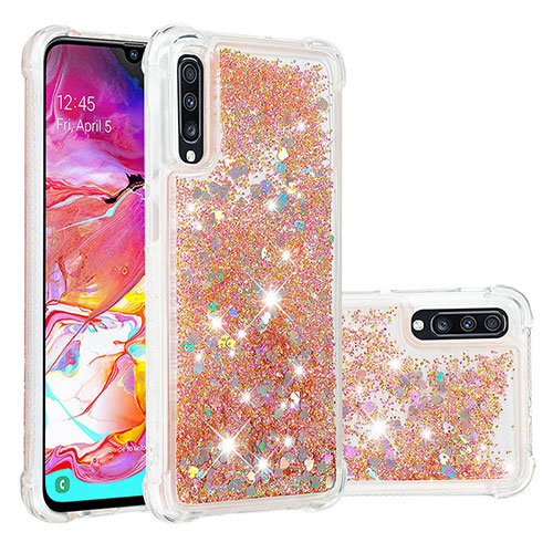Silicone Candy Rubber TPU Bling-Bling Soft Case Cover S01 for Samsung Galaxy A70S Gold