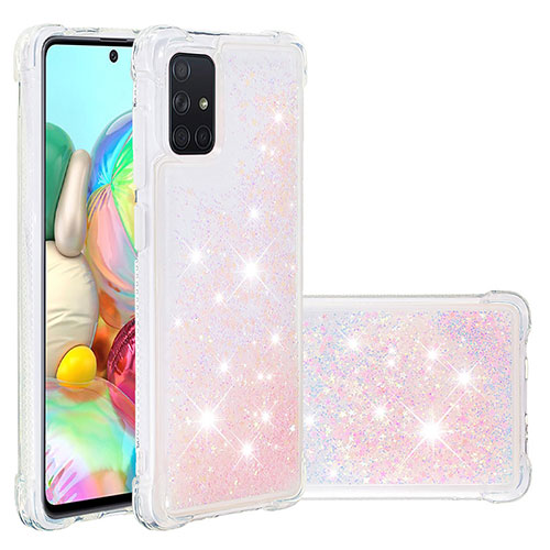 Silicone Candy Rubber TPU Bling-Bling Soft Case Cover S01 for Samsung Galaxy A71 5G Pink