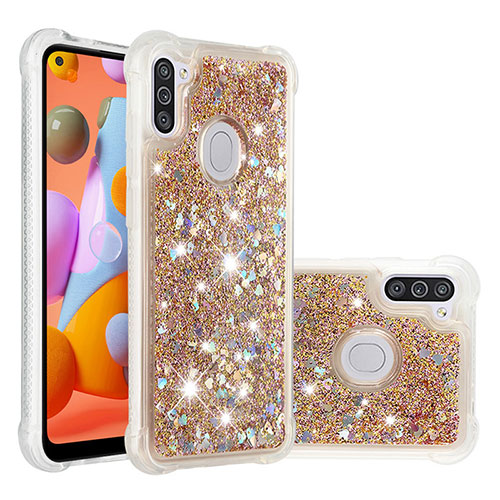 Silicone Candy Rubber TPU Bling-Bling Soft Case Cover S01 for Samsung Galaxy M11 Gold