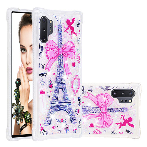 Silicone Candy Rubber TPU Bling-Bling Soft Case Cover S01 for Samsung Galaxy Note 10 Plus 5G Pink