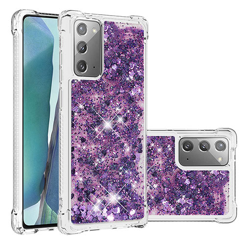 Silicone Candy Rubber TPU Bling-Bling Soft Case Cover S01 for Samsung Galaxy Note 20 5G Purple