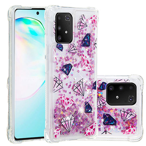 Silicone Candy Rubber TPU Bling-Bling Soft Case Cover S01 for Samsung Galaxy S10 Lite Hot Pink