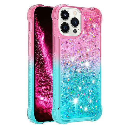 Silicone Candy Rubber TPU Bling-Bling Soft Case Cover S02 for Apple iPhone 14 Pro Max Pink