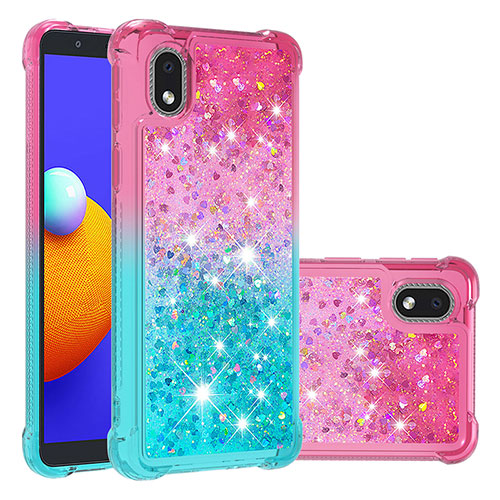 Silicone Candy Rubber TPU Bling-Bling Soft Case Cover S02 for Samsung Galaxy A01 Core Pink