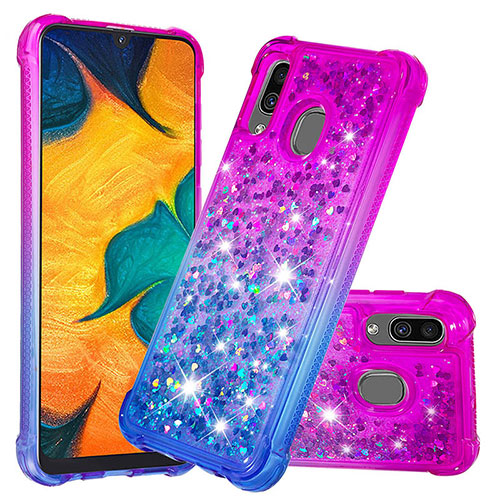 Silicone Candy Rubber TPU Bling-Bling Soft Case Cover S02 for Samsung Galaxy A30 Purple