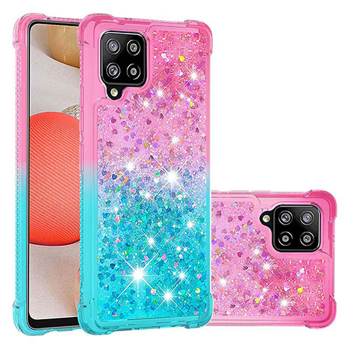Silicone Candy Rubber TPU Bling-Bling Soft Case Cover S02 for Samsung Galaxy A42 5G Pink