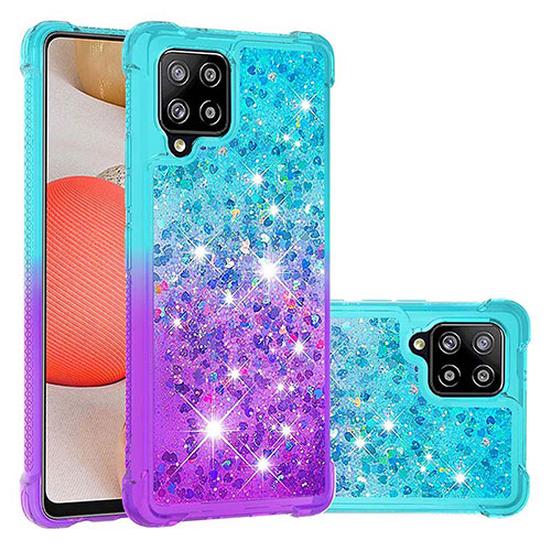 Silicone Candy Rubber TPU Bling-Bling Soft Case Cover S02 for Samsung Galaxy A42 5G Sky Blue