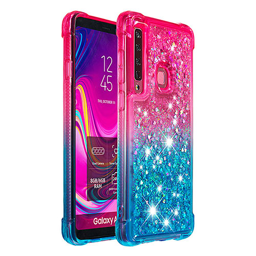 Silicone Candy Rubber TPU Bling-Bling Soft Case Cover S02 for Samsung Galaxy A9 (2018) A920 Pink