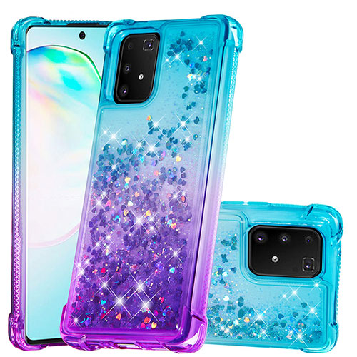 Silicone Candy Rubber TPU Bling-Bling Soft Case Cover S02 for Samsung Galaxy A91 Sky Blue