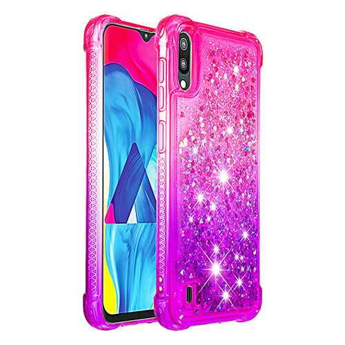 Silicone Candy Rubber TPU Bling-Bling Soft Case Cover S02 for Samsung Galaxy M10 Hot Pink