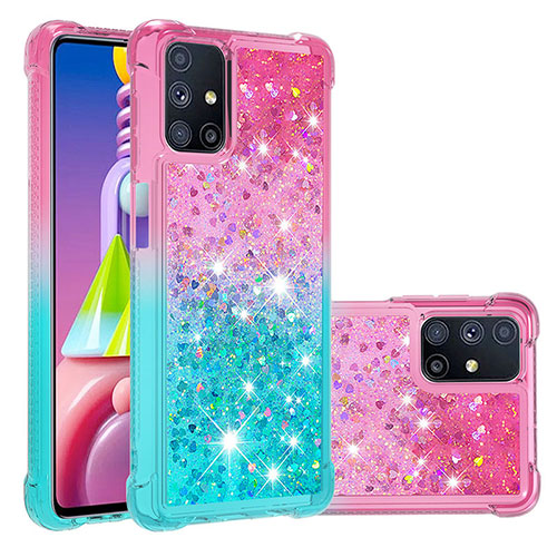 Silicone Candy Rubber TPU Bling-Bling Soft Case Cover S02 for Samsung Galaxy M51 Pink