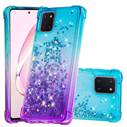 Silicone Candy Rubber TPU Bling-Bling Soft Case Cover S02 for Samsung Galaxy M60s Sky Blue