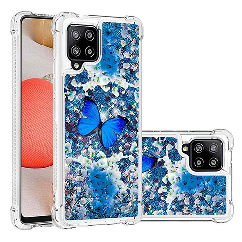 Silicone Candy Rubber TPU Bling-Bling Soft Case Cover S03 for Samsung Galaxy A42 5G Blue